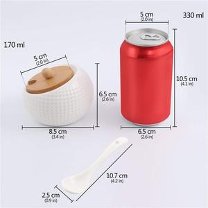 Ceramic <strong>Spice</strong> Jars Pour Spout Bamboo Lids Customized Natural Seasoning <strong>Condiment</strong> <strong>Spice</strong> Container Tools Wood Kitchen Accessories - Product Image 3
