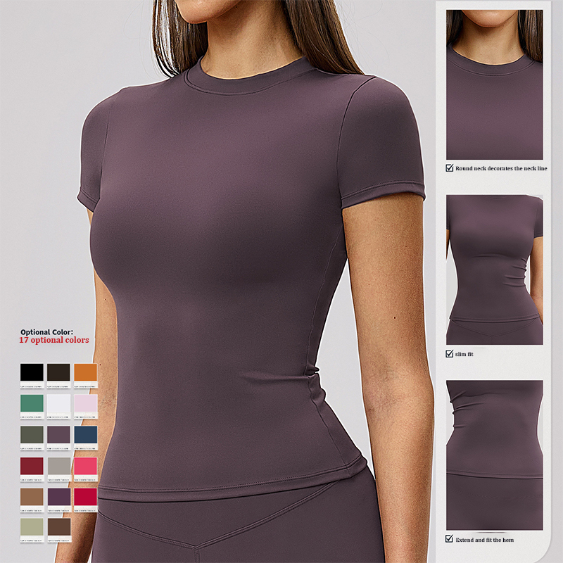 Customize Yoga Fitness Leisure Exercise Casual Tops Womens Sports Short Sleeved Shirt