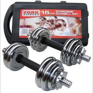 Haltère en fonte, 8 pièces, levage de poids, ensemble de haltères chromées réglables - Product Image 1