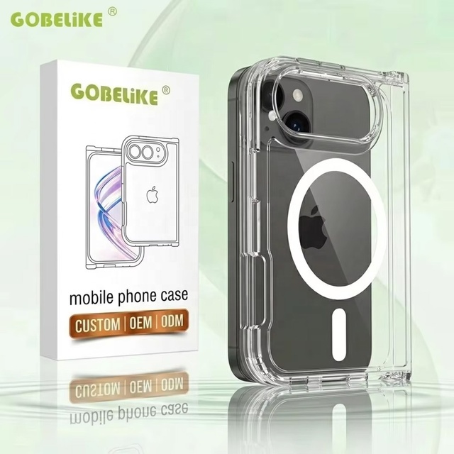 Wholesale Mix Color Phone Case for iphone 18 Fold Phone case Custom Logo Printing Hybrid PC+TPU Magnetic Transparent Cover