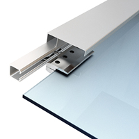 Système de porte coulissante en verre pour chambre à coucher, finition aluminium moderne, avec isolation acoustique, installation hydraulique latérale