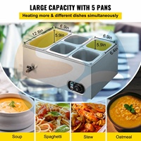 SHUANGCHI Gewerblicher Elektrischer Edelstahl-Suppenwärmer 15L 110/220V Tisch-Bain-Marie für Restaurant Buffet Hotel