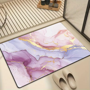 Alfombra de Cocina Moderna, Plegable y Delgada, de PVC y Terciopelo Cristal, con Patrón Abstracto, Antideslizante, Absorbente, Acolchada e Impermeable - Product Image 3