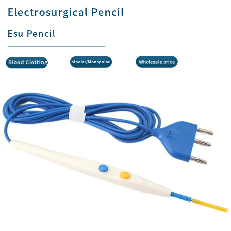 Circle Button Disposable Medical Instrument Hand Control ESU Electrosurgical Pencil