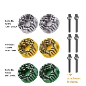 Cepillo de <span class=keywords><strong>disco</strong></span> de cerdas radiales de óxido de aluminio cerámico de 2 pulgadas - Cepillo abrasivo de alta resistencia para taladro eléctrico OEM, eliminación de óxido de aluminio y <span class=keywords><strong>hierro</strong></span> - Product Image 2