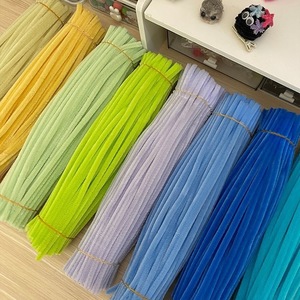 INTODIY all'ingrosso pupille 65 colori ciniglia steli Limpia Pipas Fuzzy Stick artigianale pastello Tinsel soffici pulitori artigianali - Product Image 3