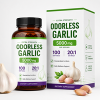 Gélules d'extrait d'ail inodore 10000mg Force Maximale Standardisé en Allicine Complément Quotidien pour le Bien-être et le Soutien Immunitaire OEM
