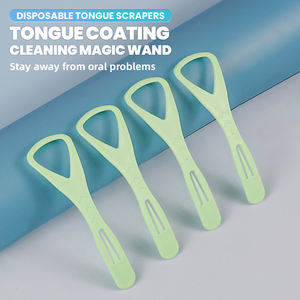 Limpiador de Lengua Desechable de Plástico con Soporte, Cepillo de Ortodoncia, Raspadores de Lengua Personalizados - Product Image 1