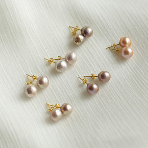 8-10mm <span class=keywords><strong>orecchini</strong></span> a bottone con perle autentiche coltivate d'acqua dolce ad alta lucentezza barocca rotonda AAA argento sterling 925 - Product Image 6