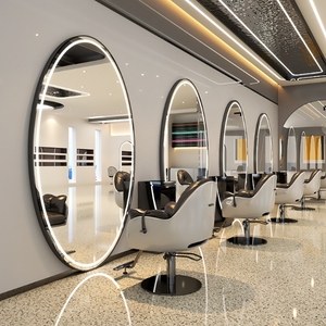 Salon de coiffure miroir Salon de coiffure spécial Led avec lumière mural Simple Style européen coupe de cheveux miroir Salon miroir - Product Image 6