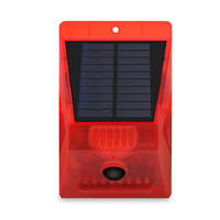 Système de sécurité extérieur à énergie solaire avec détecteur de mouvement PIR, télécommande, sirène 129 dB et clignotant