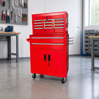 Fabricant d'armoires à outils avec coffre supérieur combiné, en acier, sur roulettes, verrouillable, couleur personnalisée OEM, faible MOQ, distributeur en gros