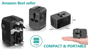 RRTRAVEL <span class=keywords><strong>2023</strong></span> Offre Spéciale EU <span class=keywords><strong>USA</strong></span> UK AUS Plugs All in One avec 2 USB Universal Travel Adapter - Product Image 2