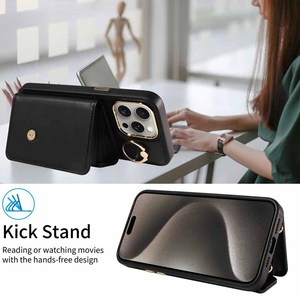 Custodia a Portafoglio da Donna in Pelle PU con <span class=keywords><strong>Porta</strong></span> Carte, Chiusura Magnetica, Laccetto e Funzione Stand per iPhone 17 16 15 14 13 12 11 - Product Image 6