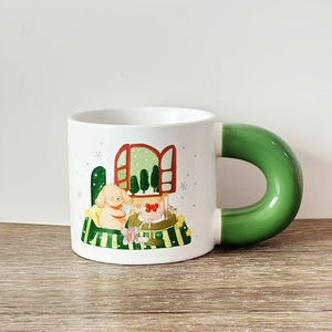 Mug à café en céramique à rayures bleues, design original, pour la rentrée scolaire, sans BPA, sans danger pour les aliments, souvenir - Product Image 6
