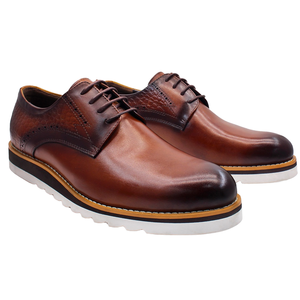 Zapatos Oxford de Piel Genuina con Cordones, Suela de Goma Alta, Color Sólido, para Primavera, Verano, Otoño e Invierno - Product Image 1