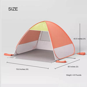 Di alta qualità 2 persone facile da impostare UPF 50 + spiaggia riparo 100% poliestere rosa Pop-up spiaggia Cabana tenda con sacchetti di sabbia - Product Image 6