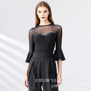 Ylf186 licou robe de danse latine adulte vêtements de danse latine robe de pratique d'été Rumba Samba <span class=keywords><strong>Salsa</strong></span> vêtements de danse - Product Image 2