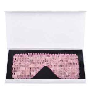 Máscara de Ojos de Cuarzo Rosa 100% Natural, Reutilizable, Herramienta de Belleza Facial Antienvejecimiento, Terapia de Frío, Masajeador de Ojos, Aplicación Facial - Product Image 3