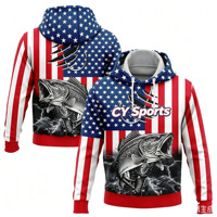 Sweat à capuche en molleton avec motif sublimé en couleur intégrale, fermeture éclair et poche kangourou
