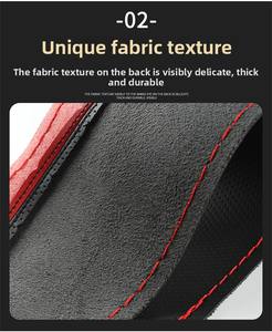 Housse de <span class=keywords><strong>volant</strong></span> de voiture en <span class=keywords><strong>cuir</strong></span> PU de haute qualité cousue à la main bricolage mince accessoire de protection respirant antidérapant - Product Image 4