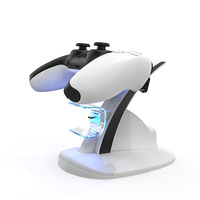 Pour contrôleur sans fil HBP-253 PS5 chargeur à double siège chargeur d'avion PS5 avec indicateur chargeur de siège de contrôleur de jeu PS5