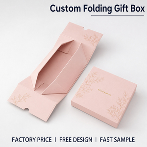 Custom Reusable Double‑Sided‑Tape‑Free Collapsible Base & Lid <b>Box</b> <b>Flat</b> <b>Pack</b> Collapsible Rigid Paper <b>Box</b> Save Shipping Cost OEM - Product Image 1