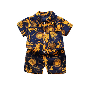 2020 Boutique Wholesale Summer <b>Kids</b> Wear Printed T Shirt + Shorts Set <b>Kids</b> Lounge Wear Boys Baby Clothing Sets - Product Image 1