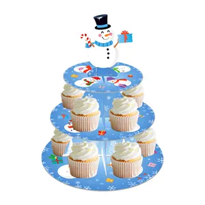 Huancai suporte de bolo de neve, suporte de 3 tier para festa de natal e aniversário, suporte de festa