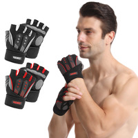 Aolikes Respirant Demi Doigt Paume Protection Gym Fitness Gants Haltérophilie Gym Gants vélo gants