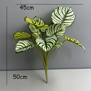 10 Hojas de Lirio de la Paz Tropicales de Tacto Real, Planta Artificial Verde para Decoración de Eventos - Product Image 2