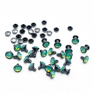 Clous tubulaires colorés pour accessoires de vêtements DIY, pièces de sacs avec strass et rivets pour vêtements - Product Image 5