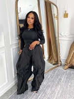 Ensemble de costume pour femme européen et américain, haut slim, pantalon à jambes larges, couture en dentelle, volants, personnalisé, pour les trajets quotidiens