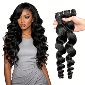 Brazilian Loose <b>Deep</b> <b>Wave</b> Hair Bundles 100% Unprocessed Human Virgin Hair Bundles Multiple length options Hair Weaving - Product Image 1
