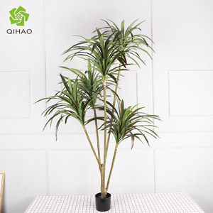 QIHAO Arbre artificiel Dragon Blood Tree, grande plante de palmier en soie, décoration intérieure, accessoires de mariage - Product Image 2