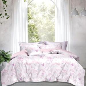 바로 출고 가능한 나비 프린트 100% 면 60수 300TC 2.5m 폭 새틴 원단 (침대 시트 세트용) - Product Image 5