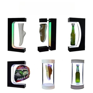 Acrylic Magnetic <strong>Levitating</strong> Helmet Display Rotating Floating Helmet Display Racks Stand with Led Light - Product Image 2