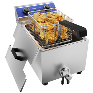 <span class=keywords><strong>Friteuse</strong></span> électrique professionnelle en acier inoxydable à température contrôlée, idéale pour les restaurants de restauration rapide et l'usage domestique – Meilleures ventes - Product Image 1