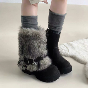 Nuovi Stivali da Neve Staccabili Tinta Unita 2025 Autunno/Inverno con Pelliccia Comodi Antiscivolo Caldi Stivaletti da <span class=keywords><strong>Donna</strong></span> - Product Image 6
