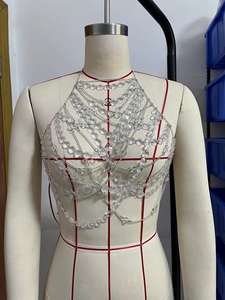 फेस्टिवल पार्टी मेटल क्लबवियर सेक्सी पारदर्शी डायमंड नाइट क्लब रेव चेन चमकदार शीर्ष बॉडी गहने - Product Image 5