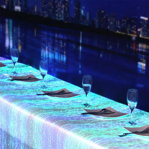 एलईडी लाइट टेबल कपड़े-चमकदार फाइबर ऑप्टिक कपड़े लाइट अप टेबल रनर कवर के साथ अंधेरे पार्टी में एलईडी लाइट चमक के साथ - Product Image 1