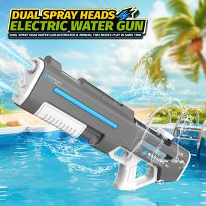 Pistola ad acqua elettrica con doppio ugelli automatico e modalità a spruzzo manuale per bambini 680ML grande serbatoio per un divertimento estivo senza fine - Product Image 3