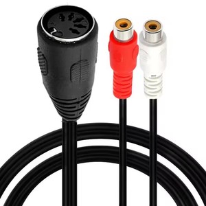 1.5M MIDI 5 PIN DIN ถึง2 RCA ตัวผู้ไปยังตัวเมียสายสัญญาณเสียงเกรดมืออาชีพสำหรับระบบสเตอริโอ <span class=keywords><strong>Bang</strong></span> & <span class=keywords><strong>Olufsen</strong></span> - Product Image 2