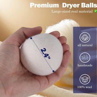 Meilleures marques de boules de séchage en laine, lot de 6 - Alternative 100% naturelle au conditionneur de linge, boules de lavage réutilisables pour sèche-linge