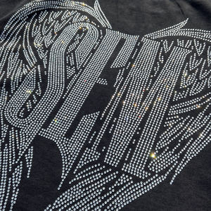 เสื้อยืดสตรีทแวร์วินเทจประดับเพชร ลายพิมพ์กราฟิกขนาดใหญ่ สไตล์ดิสเทรส คุณภาพสูง ซักย้อมสีแบบแอซิดวอช สำหรับผู้ชาย - Product Image 4