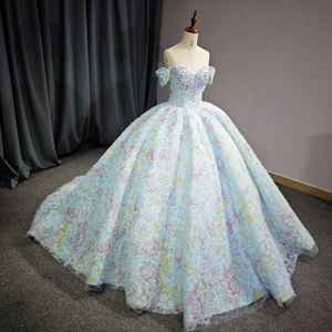 Jancember DY6737 Classique Hors Épaule Paillettes Empire Robe De Bal Quinceanera Robes - Product Image 3