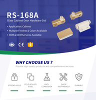 Ensemble complet de poignées à charnières pivotantes réglables avec loquet magnétique tactile à ouverture par pression pour porte simple en verre, finition dorée, pour chambre à coucher (OEM)