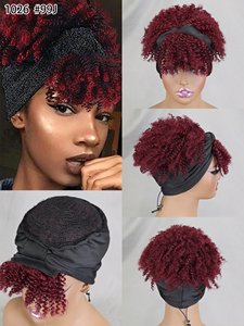 Perruque <span class=keywords><strong>Bandeau</strong></span> Afro Kinky Bouclée en <span class=keywords><strong>Cheveux</strong></span> Humains Courts 99J pour Femmes Noires - Vente en Gros - Product Image 6