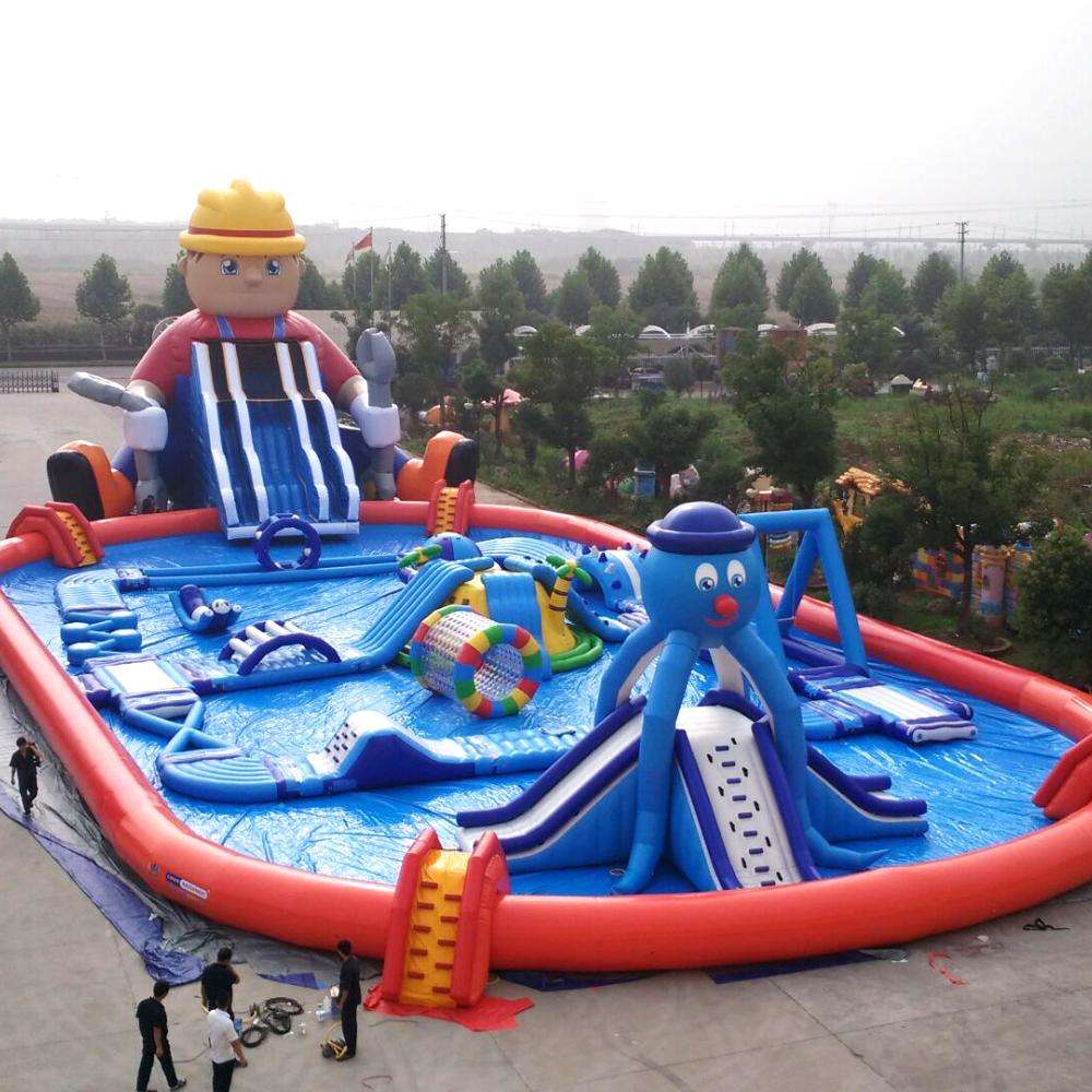 New popular water park design build inflatable theme water park rental water play equipment