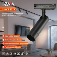 Spot LED sur rail DIN moderne en aluminium pour showroom, bureau, magasin, 4W, 8W, 12W